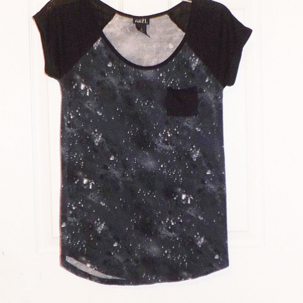 Galaxy/splatter shirt w/ pocket
